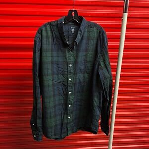 J Crew Men's Green Plaid Shirt